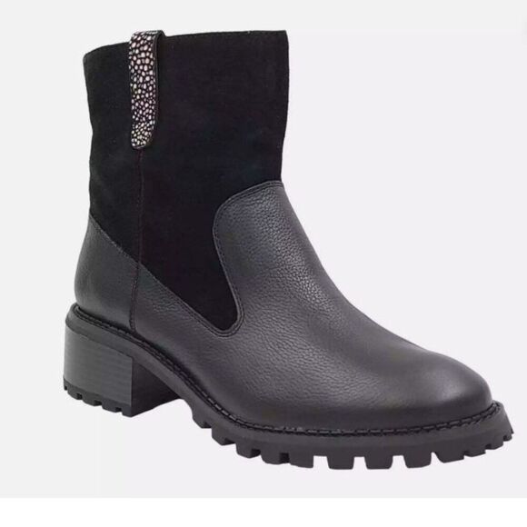 LOGO by Lori Goldstein Women Moto Booties Brandi Size US 8M Black Leather - Picture 2 of 8